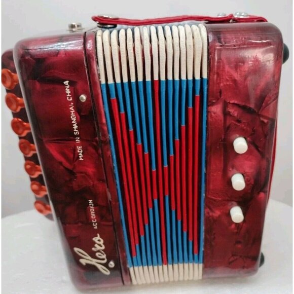 Vintage HERO Accordion. UC 102 Red With Box See Picture Nos - Picture 7 of 11